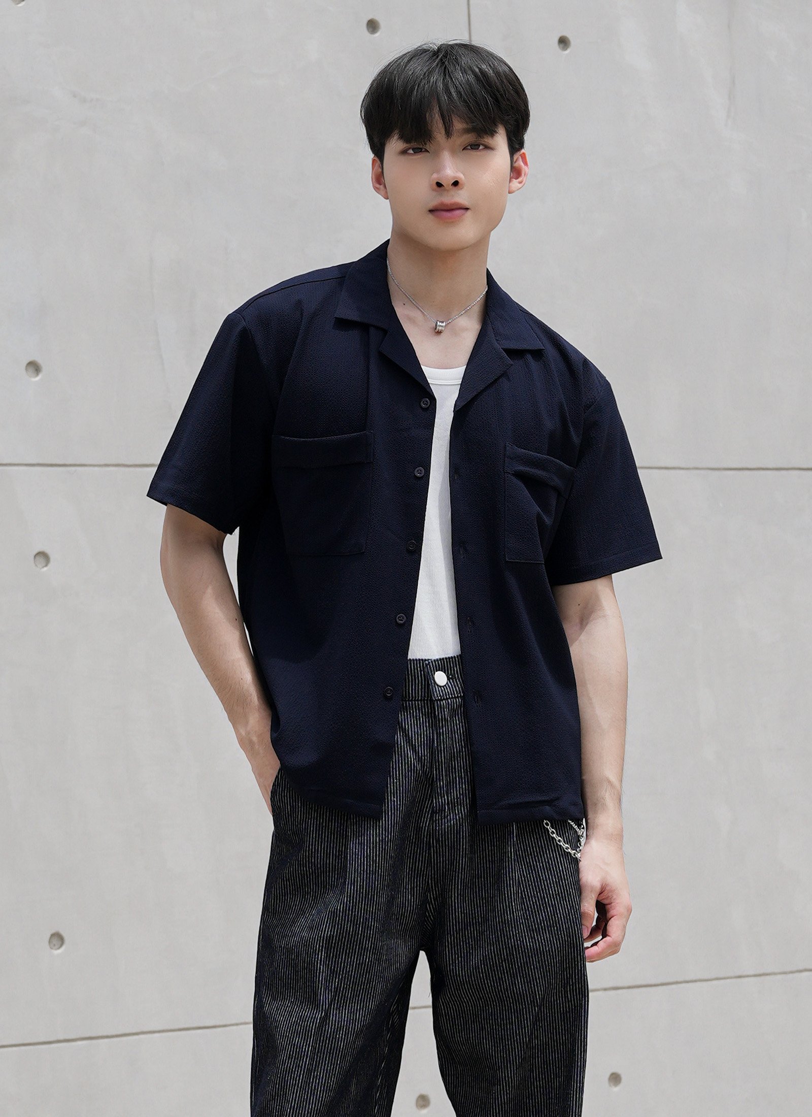 PREMIUM SEERSUCKER OPEN COLLAR DOUBLE POCKET - Image 2